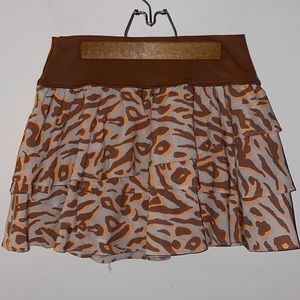 Aerie Brown and Orange Animal Print Skort